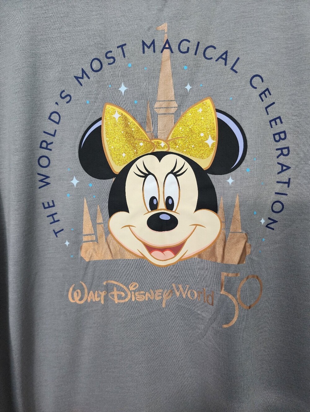 Walt Disney World 50th Anniversary Minnie Mouse Castle Soccer Shirt, Size XL - Picture 2 of 5